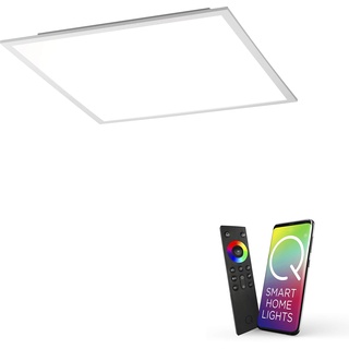 Paul Neuhaus Q-Flag, LED Panel, 62x62, Smart-Home | dimmbare Decken-Lampe mit steuerbarer Farbtemperatur, warmweiss - kaltweiss | Decken-Leuchte Alexa & Google Home kompatibel