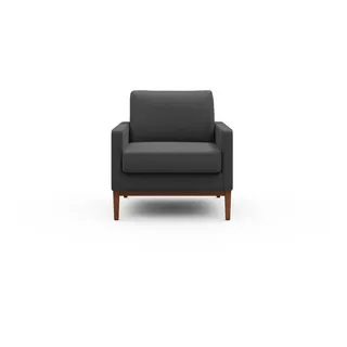 moebelfaktor Sessel Bodo, Retro-Design, elegante Linien, stabile Holzkonstruktion grau