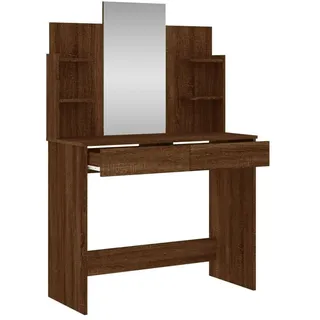 vidaXL Schminktisch mit Spiegel Braun Eichen-Optik 96x39x142 cm