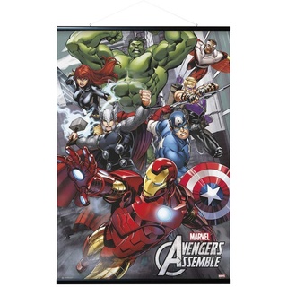 Erik Magnetische Posterleiste mit Poster - Marvel Avengers Assemble - Poster mit Rahmen