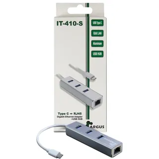 Inter-Tech Argus IT-410-S USB-Hubs - 3 - silber,