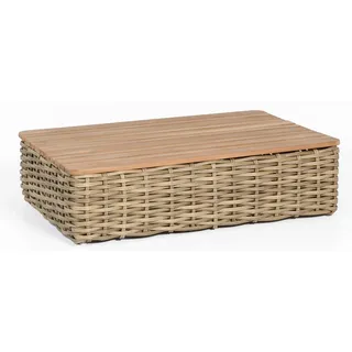 Natur24 Sands Lounge-Tisch 120x80 Kunststoffgeflecht Light-Oaks