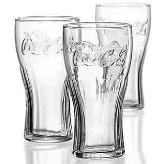 American Shop - Coca-Cola Relief-Glas 0,2 Liter, 3er Pack