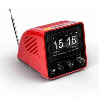ELAC RD 100 DAB+ Radiowecker – UKW (FM), Bluetooth, Snooze-Funktion – Rot