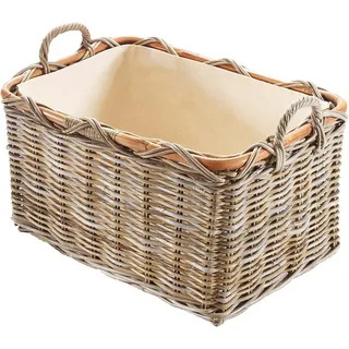Aufbewahrungskorb LOCKER, beige (natur), B:56cm H:36cm T:41cm, Rattan, Aufbewahrungsboxen