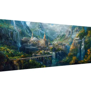 Landschaft Diamond Painting XXL 100x220cm,Diamant Painting Bilder Schloss Diamond Painting Erwachsene Mosaikherstellung,Full Runden Steine Crystal Strass Stickerei Diamant kunst,Deko wohnzimmer WE1183