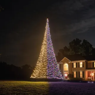 Fairybell LED-Weihnachtsbaum für draussen - Luminous Switch - 10 Meter - 8000 LEDs - Geeignet für vorhandene Fahnenmasten - Warmweiss und/oder Multicolor