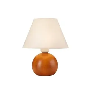 Lamkur Tischleuchte BALL 33082 rustikal Stoff Stahl Holz H/L: ca. 24x19 cm E27 1 Brennstellen - Rustikal