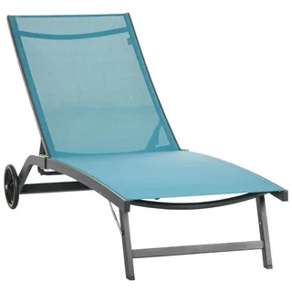 Outsunny Sonnenliege 195 x 165 x 102 cm Blau