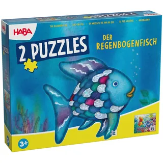 HABA Puzzle Der Regenbogenfisch – Farbenfrohes Kinderpuzzle mit Unterwassermotiven – Fördert Feinmotorik & Konzentration – Hochwertiges Puzzlespiel für Kinder – 2014588001