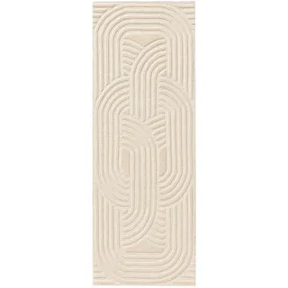 benuta Pure Wollteppich Läufer für Flur Nuria Cream 70x200 cm - Naturfaserteppich aus Wolle