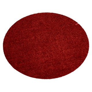 Keilbach 44370, runde Fußmatte point.red, maschinenwaschbar, Durchmesser 85 cm, nur 9 mm dick, hochwertiger Flor, Rot, One Size