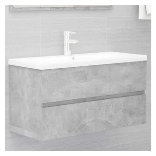 vidaXL Waschbeckenunterschrank 90 x 45 x 38,5 cm Grau