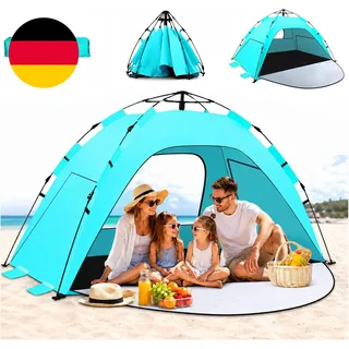 WARMTUYO Quick up Strandmuschel, 3 Sekunde Automatisches Pop up Strandzelt Für F