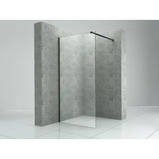 Duschabtrennung Walk-In Halterung in Schwarz 70 x 200 x 0,8 cm Dusche