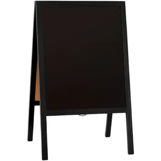 Aufsteller schwarz 60 x 100 cm Kreidetafel Kundenstopper Holzaufsteller beidseitig Holz