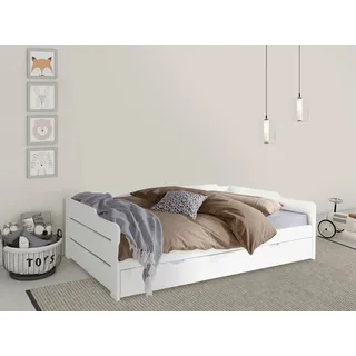 OTTO home Kinderbett Reete 2 Schlafplätze 90 x 200 cm Kiefer massiv braun