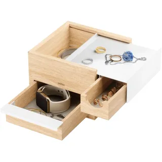 Umbra Schmuckboxen Stowit 15 x 17,02 x 11,18 cm Braun/Weiß