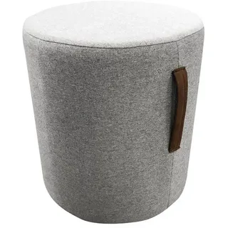 JVmoebel Pouf Moderner runder Pouf in Grau mit hochwertiger Polsterschaum-Polsterung (1-St., Hocker), Made in Europa grau