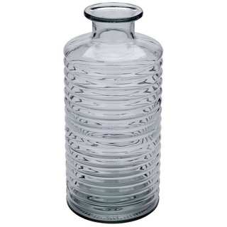 Spetebo Dekovase Glas Vase geriffelt - 31 x 14 cm (1 tlg., 1 St., 1 Vase), dickes Glas, transparent, modern, Deko weiß