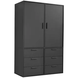 mokebo Drehtürenschrank Der Grenzenlose 120 x 187 x 58 cm Schwarz