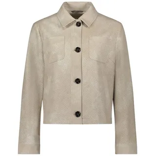 Amber & June Damen Kunstleder-Jacke mit Kragen 38, beige - 38