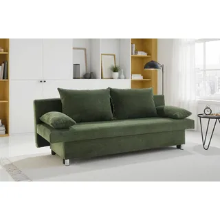 Jockenhöfer Gruppe Schlafsofa B: 191 cm, Liegefl. 120x191 cm, mit Schlaffunktion & Bettkasten grün