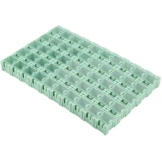 Nikou SMT Aufbewahrungsbox, 50 Stück Grün SMT SMD Container Box Elektronische Komponenten Mini Aufbewahrungskoffer mit Transparenter Abdeckung