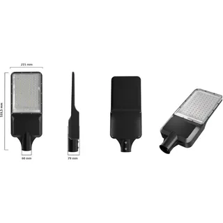 enovalite Solar Straßenleuchte 30 W schwarz 4300 lm IP65