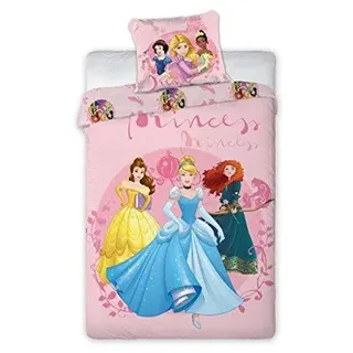 Disney Prinzessinnen Bettwäsche Bettbezug Wendebettwäsche Baumwolle mit Kissenbezug
