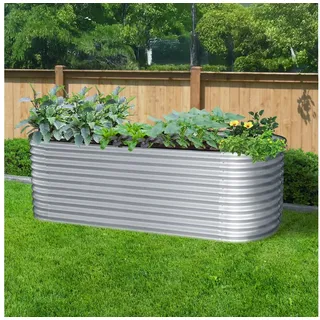 KONIFERA Hochbeet, bodenloses Gartenbeet aus verzinktem Stahl, witterungsbeständig, BxTxH: 240x80x82 cm, in 2 Farben silberfarben