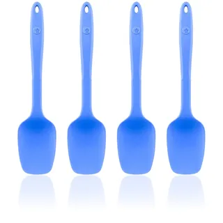 Kochblume Flexlöffel S 4er Set | Premium-Silikon & BPA frei| Hitzebeständig | Spülmaschinenfest | Farbe: blau