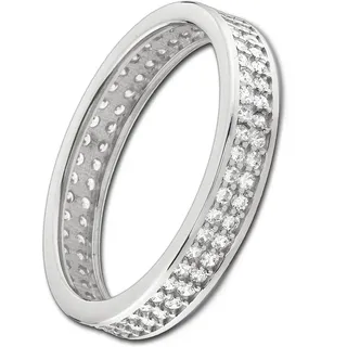 Balia Goldring Balia Damen Ring Zirkonia zweireihig, Fingerring Größe 60 (19,1), 333 Weißgold - 8 Karat (2-reihig Zirkonia) goldfarben|silberfarben