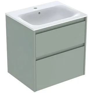 Geberit Waschtisch-Unterschrank 2 Schubladen 60 x 62,1 x 48 cm Salbeigrün/Lackiert Seidenmatt