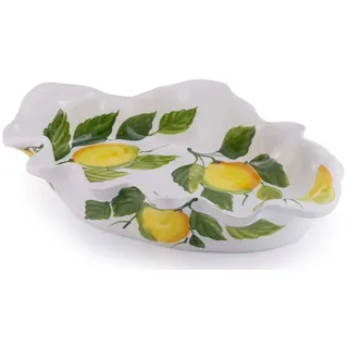 Bassano Zitronen Obstschale Ausgefallene italienische Keramik bemalt 36x25