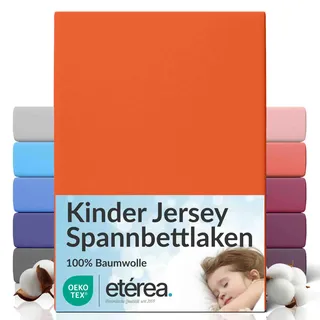 etérea Jersey Spannbettlaken 60x120-70x140 cm Orange bis 25cm Höhe
