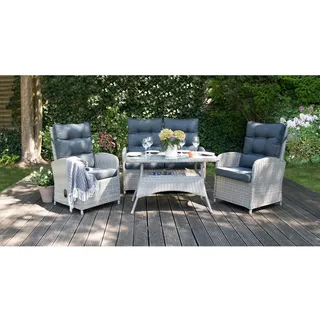 Außenmöbel-Set "Monte Carlo", 1x Sofa, 2x Sessel, 1x Tisch