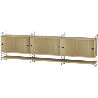 Sideboard wandmontage mit Regalböden Braun Eiche