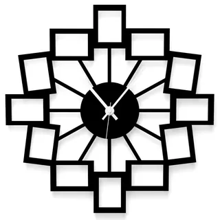 WANDKINGS Wanduhr Kleine Fotos aus Acrylglas, in 11 Farben erhältlich (Farbe: Uhr = Schwarz matt; Zeiger = Weiß)