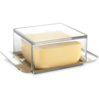GEFU Butterdose Brunch , transparent/klar , Edelstahl,Kunststoff , Maße cm