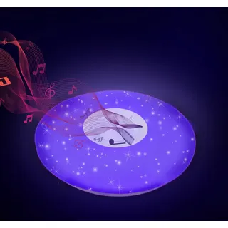 TolleTour 36W LED Deckenleuchte Deckenlampe Bluetooth Musik Wohnzimmerlampe Lautsprecher - Weiß