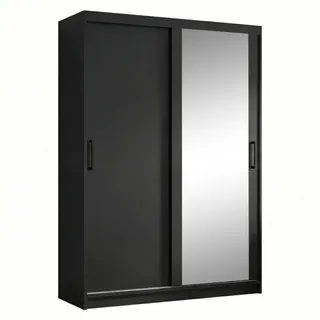 beautysofa Schwebetürenschrank HELA 120 x 204,5 x 60 cm Schwarz