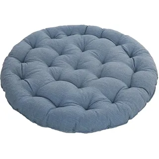 LZTENRETO Große Bodenkissen,Rund Leinen Futon-Kissen Japanischer Stil Getuftet Boden-Kissen Meditations-Kissen für das Sitzen auf dem Boden Fenster-Kissen für Yoga Sofa Balkon (Blau,65x65x10cm)