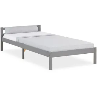 Homestyle4u Holzbett 90 x 200 cm Grau