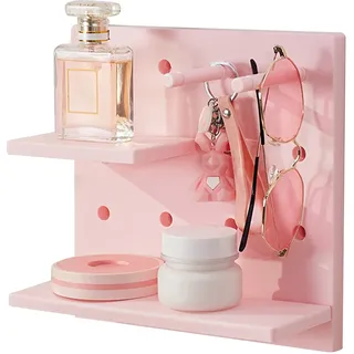 Multifunktionale, Perforierte Wandregale Ohne Bohren Für Rosa Puppen – Wandorganizer