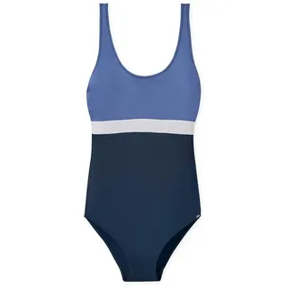 Schiesser Badeanzug Schwimmer - Ocean Swim Bade-Anzug Schwimmen bauchweg blau 46
