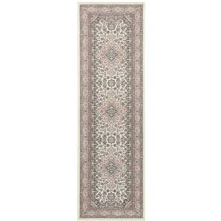 Nouristan Mirkan Orient Teppich – Wohnzimmerteppich Orientalisch Kurzflor Vintage Orientalischer Teppich für Esszimmer, Wohnzimmer, Schlafzimmer – Creme Rosa, 80x250cm