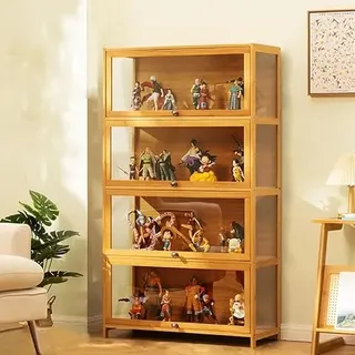 JSLJDM Vitrinenschrank Sammlervitrine Stehend Standvitrine Glasvitrine Acryl Vitrine Standvitrine Acryl Vitrine Doppeltüren Großer Kapazität Sammlervitrine Handgefertigtes Lagerregal für Waren