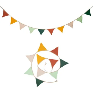 Tongyixin Wimpelkette Kinderzimmer,Gewebt aus Musselin Baumwolle,Kinderzimmer Deko,Wanddeko Geschenk,Wandtattoo Kinderzimmer Mädchen & Jungen,Babyzimmer & Babybett Deko (Bunt - Bonbon)