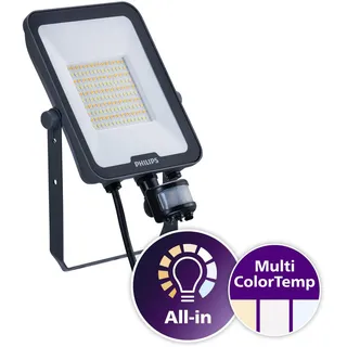 Philips Außenstrahler LED schwarz 50W mit Bewegungsmelder 6000 lm IP65